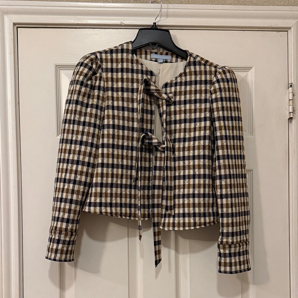 ANTONIO MELANI Checkered Blazer - Brown, Black, and Cream